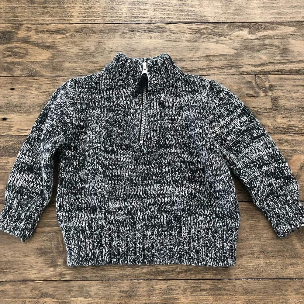 Carter’s‎ baby 18 months Black Marled Half Zip Up Sweater Pullover Church Party